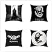 Dekoracyjna poszewka na poduszkę 45 x 45 cm, zestaw 4 szt. w kolorze czarnym z zamkiem, bawełna, len, na sofę, do salonu, sypialni, nowoczesna poszewka na poduszkę, do ogrodu, na zewnątrz, poduszki na sofę, poduszki na kanapę, poduszki ozdobne