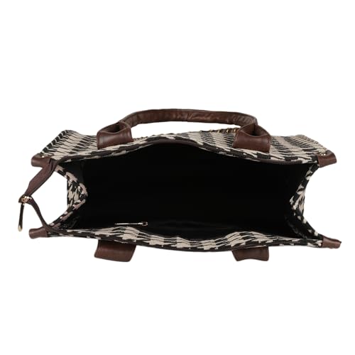 MINI-WESST-Womens-Printed-Synthetic-Leather-Tote-Bag-for-Office-College-and-Party-Black