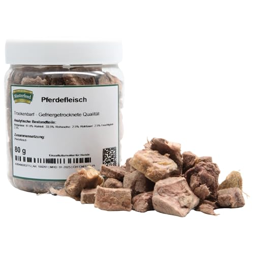 Masterfeed Trockenbarf Pferdefleisch, gefriergetrocknete Qualität, Barf Leckerli für Hunde, 150 g