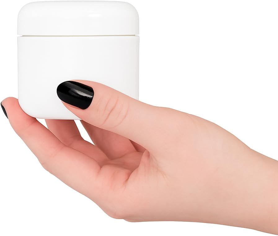 Double Wall Dome Cosmetic Jars with Screw-On Lids, 2 oz Pack of 4, Black and White, 2 for each, FDA-Compliant for Premium Costimetic and DIY use image 3