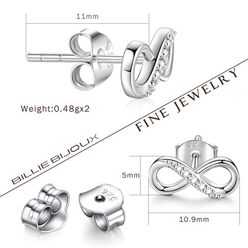 Women Earrings Studs 925 Sterling Silver Stud Earrings for Women Infinity Love Round Cut CZ Jewelry Women2