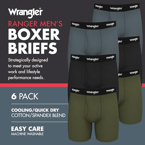 Wrangler - Ranger Men’s Cooling Boxer Briefs - Dry Cool Cotton Men’s Boxer Briefs2