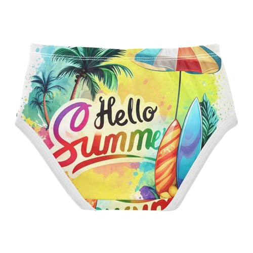 Flower Toddler Girls Underwear 2t Cotton Girl Panties Cute Vibrant Watercolor Summer Briefs Undies Kids2