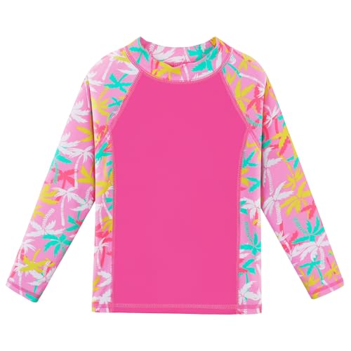 Image of BAOHULU Girls Rash Guard Swimsuit 2 Pieces Long Sleeve Bathing Suit UPF 50+ Quick Dry Beach Swimwear Size 3-14 Years