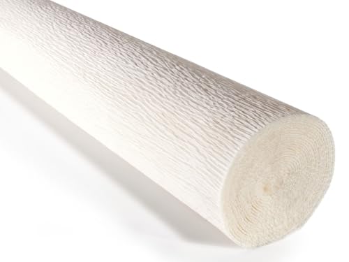 Cartotecnica Rossi 140g 17 Inch Wide 8.2ft Long Italian Crepe Paper Rollfor Wedding Ceremony Various Large Festivals Decoration (White?900?)