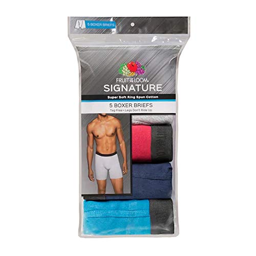 Fruit of the Loom Men's Boxer Briefs Signature Collection 5-Pack Super Soft Ring Spun Cotton3