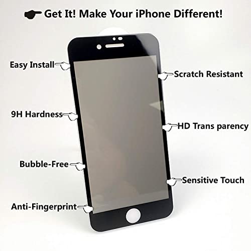 [2 Pack] Privacy Screen Protector For Iphone Se 2022 3Rd Generation/Iphone Se 2020 2Nd Generation/Iphone 8/Iphone 7 Full Coverage Anti-Spy Tempered Glass Film Upgrade Edge Protection Case Friendly Bubble Free [4.7 Inch] #TOP2