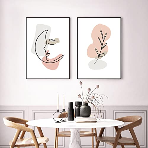 Affiche lune visage minimaliste pour transformer le style boho de votre chambre