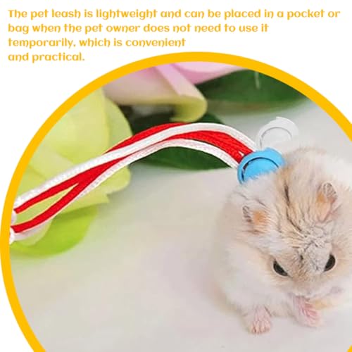 GXGM 4 Stück Hamster Geschirr und Leine Einstellbar Nylon Laufleine für Haustiere Geeignet für Meerschweinchen Chinchillas Frettchen Ratten Mäuse Eichhörnchen Rennmäuse