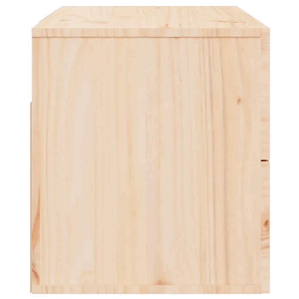 Comodini sospesi da parete, 2 pezzi, comodini sospesi in legno di pino massiccio non trattato, consolle con spazio per camera da letto, mensola da parete, 50 x 36 x 40 cm