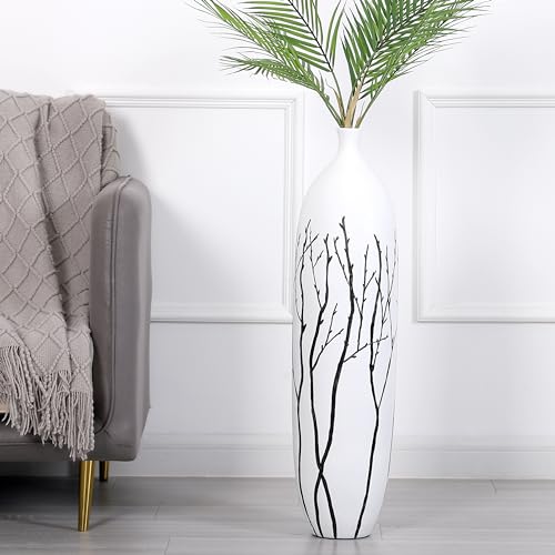 Jarrones Decorativos Modernos Altos Blanco Marca LEEWADEE