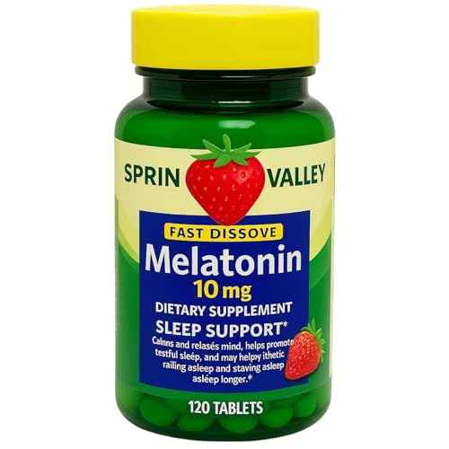 Melatonin Fast Dissolve Spriing Vallley Strawberry 10mg 120 Ct Pk 1