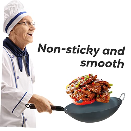 Wok de hierro con mango resistente al calor color azul miniatura 4