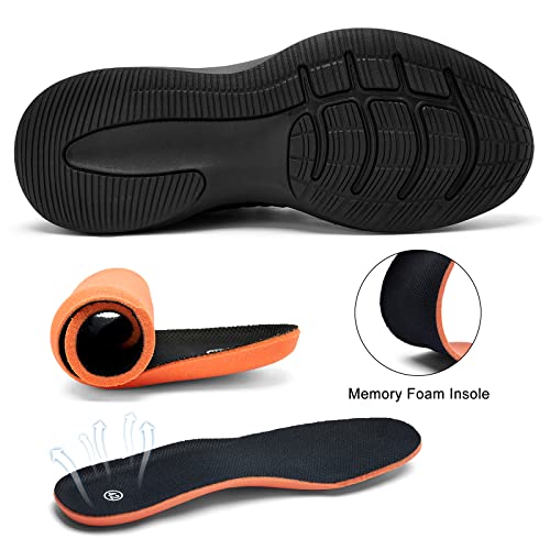 Akk Mens Walking Tennis Shoes Lightweight Breathable Running Shoes Gym Athletic Fashion Sneakers Slip On Workout Casual Sports Shoes Black #TOP3