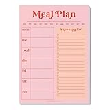 Planificador de comidas y lista de la compra tamaño A5 rosa y rojo
