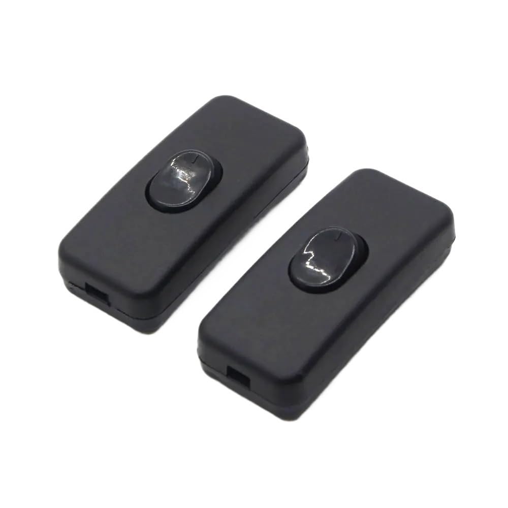 Liuchuchu Black Inline Switch 2Pcs On/Off Light Switches Table Lamp Switch 110-250V(Black)