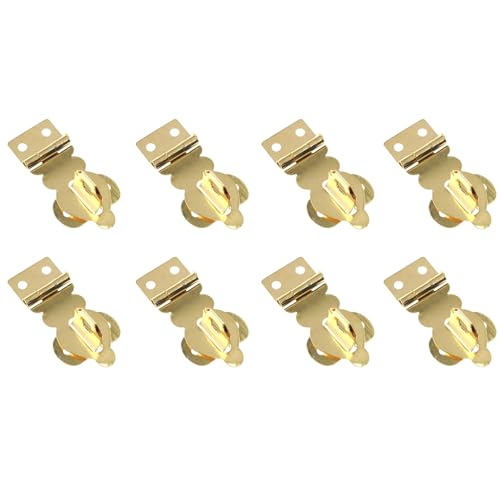 Image of 8PCS Solid Brass Padlock Hasps Mini Decorative Buckle with Screws Wooden Wine Gift Box Handbag Buckle Pin Furniture Hardware Ideal for Vintage Crafts and Small Cabinet