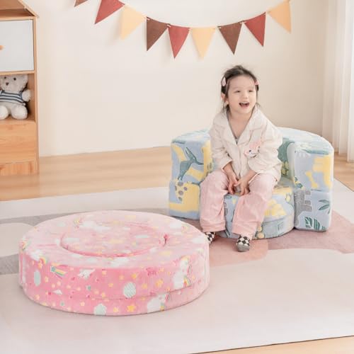 Tiitakidscouchplushtoddlerchair2in1glowinthedarkkidssofatoddlerreadingchairwithwashablecovercarryinghandleconvertiblechildrensofachairforgirlsandboys Urban Country Home Decor Tiita kids couch plush toddler chair2 in 1 glow in the dark kids sofa toddler reading chair with washable cover carrying handle convertible children sofa chair for girls and boys urban country home decor