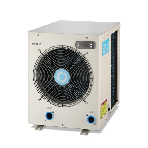 POOLCOMFT 15980 BTU Swimming Pool Heater for Above Ground Pools, Electric Pool Heat Pump up to 5000 Gallons, Ultra-Quiet 30 dB, Fast Heating, 110V