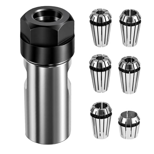 Image of M14 Thread Angle Grinder Extension Rod to Drill Adapter, ER16 Spring Collet Set for (6mm, 1 /4 inch, 8mm, 3 /8 inch, 10mm, 1 /2 inch) Shank Bits, Electric Drill Conversion Kit for Woodworking, Metal, Tile Drilling