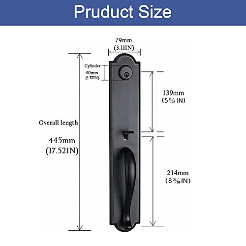 Bronze Handleset With Knob Door Handle For Entrance And Front Door Reversible For Right And Left Handed And A Single Cylinder Deadbolt Handle Set Oil Rubbed Bronze Finish,Mdhst201810B-Amz #TOP2