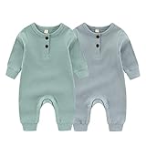 [ZAV] 新生児男の子女の子ロンパース2枚セット ユニセックスベビース長袖カバーオール前開きタイプ 子供服赤ちゃん服出産祝い プレゼント 0～3ヶ月（60）