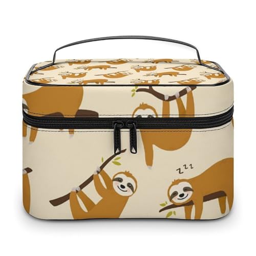 メイクボックス コスメ収納 大容量 ナマケモノ 動物 化粧ポーチ 化粧品入れ メイク収納ケース 軽量 持ち運び アクセサリー 小物入れ おしゃれ 旅行 出張用 プレゼント