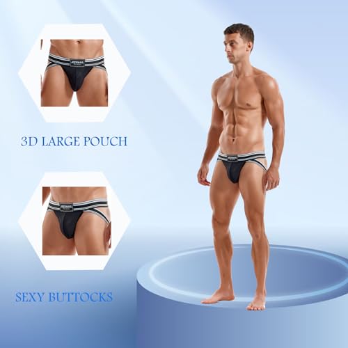 JOCKMAIL Men's Jockstrap Underwear Athletic Supporter Low Rise Briefs Sport Underwear4