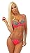 Produktbild Fashion4Young 3966 Dessous-Set 2-TLG. Leo-Print Bügel-BH Push-Up Stringtanga Unterwäsche (Coral-Leo, 85C)