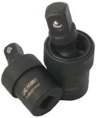 Cal-Hawk (2 pc) 1/2" 3/8" Inch Drive Swivel Universal Joint Air Impact Socket Set