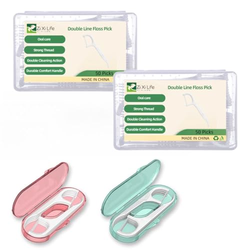 ZIXI Floss Picks, 120 Count Dental Floss Picks, Mini Portable Case Included, Travel Floss with Toothpicks, Ideal for Home, Hotel, and Travel