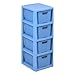 BranQ - Home essential Scaffale in rattan, in plastica senza BPA, PP, denim blu, 29,5 x 24 x 64,2 cm, 4 cestini