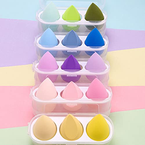 My Colors Beauty Blender Sponge in A Storage Box,4 Pcs IN BOX Multicolour Makeup Cosmetic Puff Makeup Sponge With Storage Box Foundation Powder Sponge Beauty Tools Women Makeup Accessories