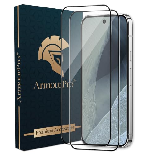 Image of ArmourPro Tempered Glass for Google Pixel 11 Pro - 9H Anti Scratch Screen Protector, Edge to Edge Coverage, HD Clarity, Smooth Touch, Case Friendly | Black, Pack of 2