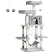 FEANDREA Cat Tree Condo with Scratching Posts Kitty Tower Furniture Pet Play House Bed Light Grey 59" UPCT85W