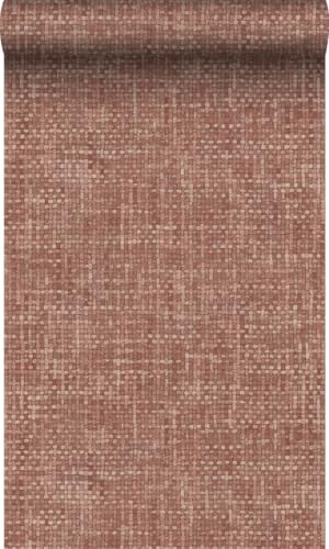 Papier peint lin terracotta Origin pour masquer défauts mur - 2