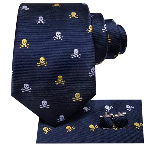 Image of Hi-Tie Men's Tie Sets Silk Paisley Striped Necktie Pocket Square Cuff-links Sets Wedding Business Holiday