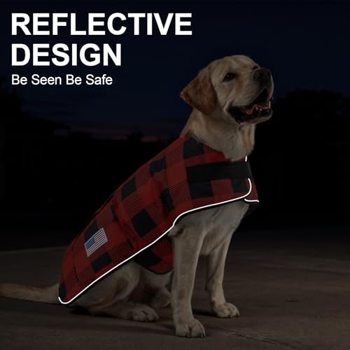 Image of BEAUTYZOO Dog Winter Coat for Large Dogs, Waterproof Oxford Canvas Jackets