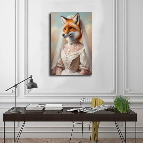 Impression sur toile renard abstrait, décoration murale haut de gamme pour chambre - 3