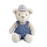 MON AMI Eddie The Bear Stuffed Animal – 11’’, Dressed in Overalls, Teddy Bear Plush for Baby Shower, Cute Plushies for Kids of All Ages