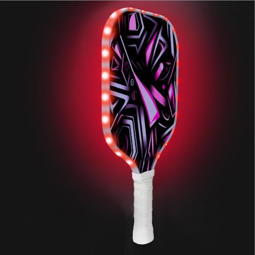 Raquette de pickleball en fibre de verre avec revêtement LED et prise en main confortable