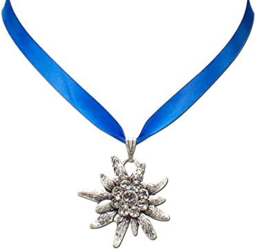 Alpenflüstern Dirndl-Pin-Charivari Edelweiss - Trachtenschmuck Antik-silber
