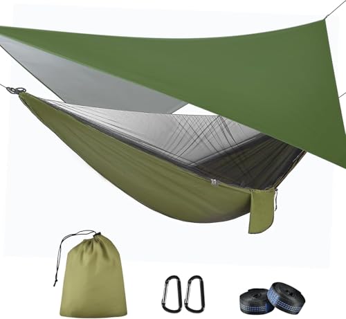 OTraki Hängematte Outdoor mit Tarp Moskitonetz,...