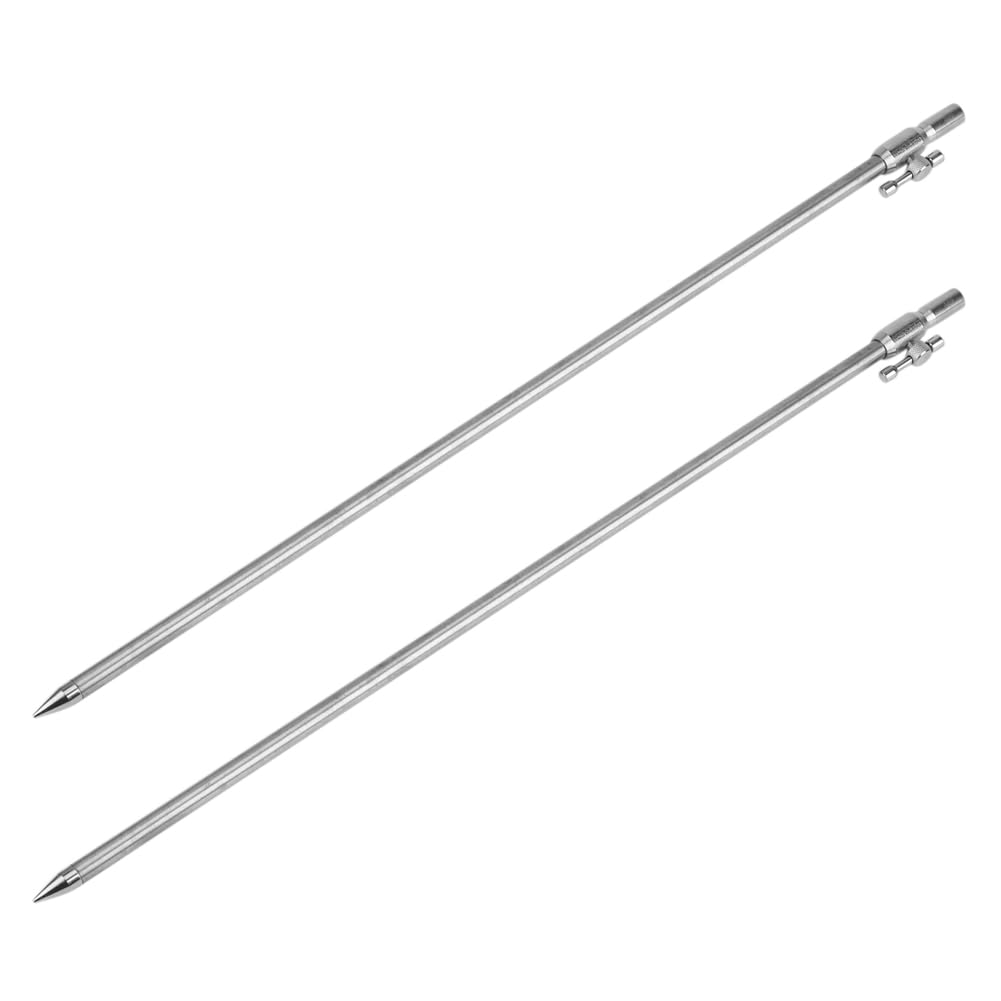 2pièces 50-100cm Extensible en Acier Inoxydable Pique de Pêche Réglable Carpe Banque de Pêche Bâton de Canne à Pêche Reste pour Alarme de Morsure