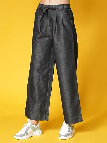Image of NOVIO Cotton Blend Women Mid Rise Fashion Palazzo for Women