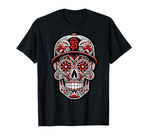 San Francisco sugar skull in the style Mexican Day T-Shirt
