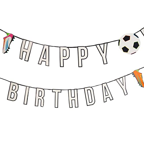 Bannière papier écologique Talking Tables Football Joyeux Anniversaire pour garçon et fille