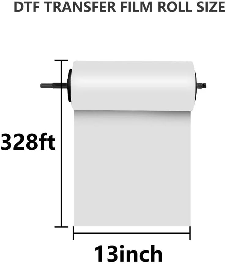 Procolored DTF Transfer Film Roll 13" x 328ft for A3 DTF Printer, PreTreat PET Heat Transfer Paper, Cold and Hot Peel, Direct to Film for T-Shirts Textile (Matte)