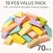 Makeup Sponges Set 70 Count Triangle Cosmetic Wedges for Foundation Blending, Nail Art, Crafts, Face Painting | Beauty Sponges Cosmetic Rectangular Wet or Dry Use (Color Mixing)
