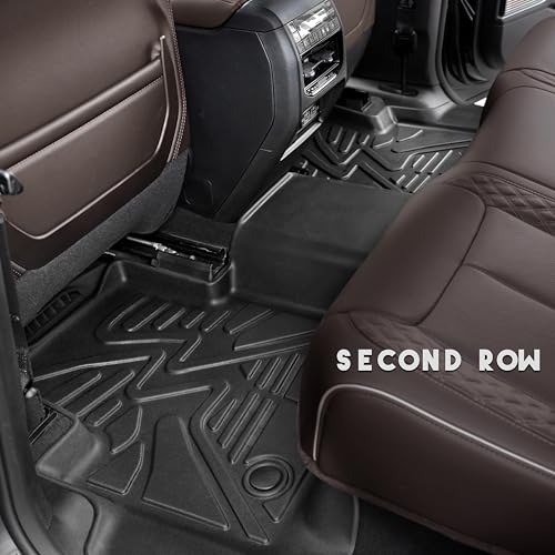 KARPAL Floor Mats Fit for Toyota Tacoma 2005-2015 Double Cab (Footwell Coverage), Custom Fit All Weather TPE Floor Liners, 1st & 2nd Row Mat, Tacoma Accessories - Thumbnail 5